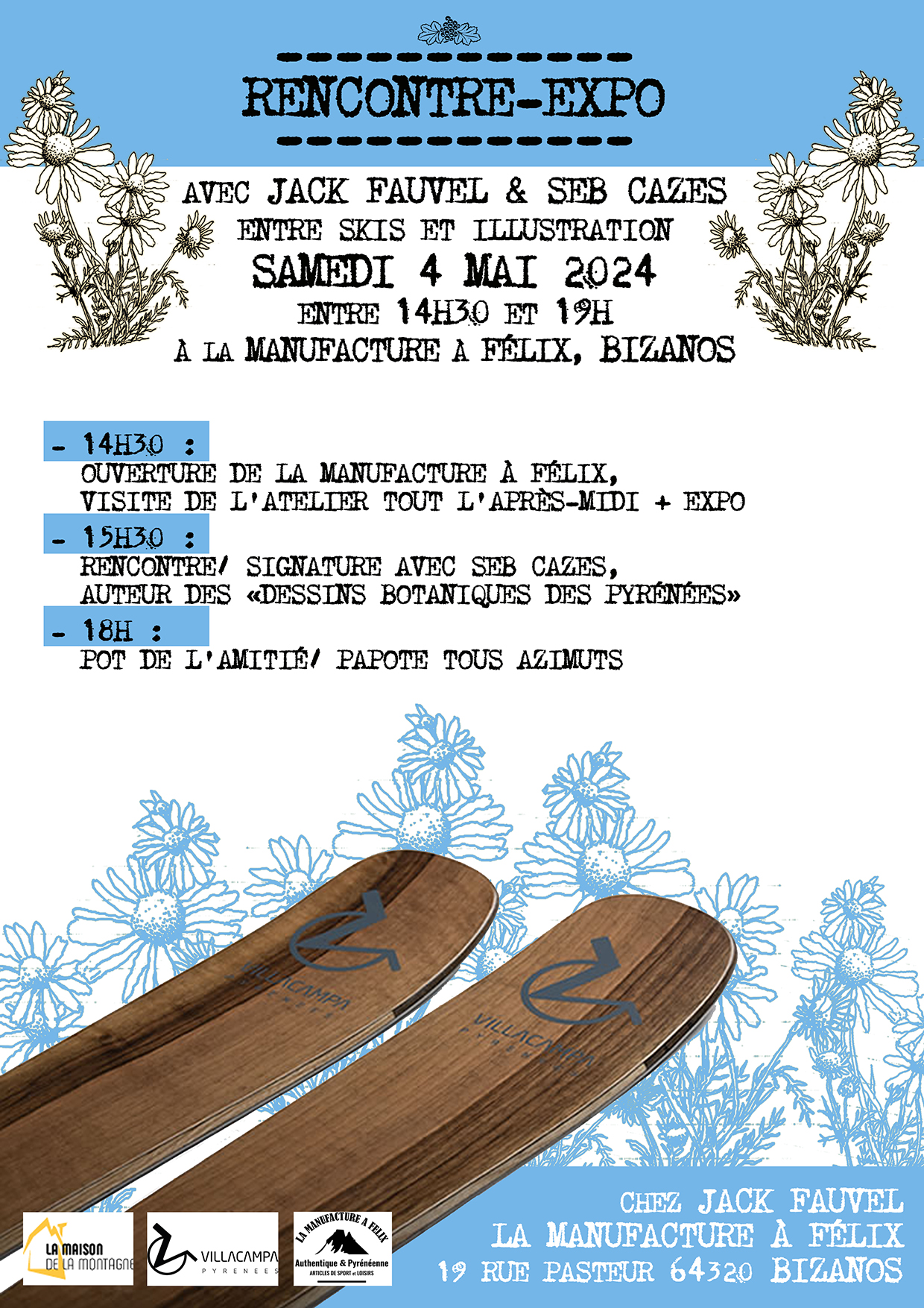 Rencontre-expo Jack Fauvel et Seb Cazes, entre skis et illustration @ La manufacture [à Félix] 